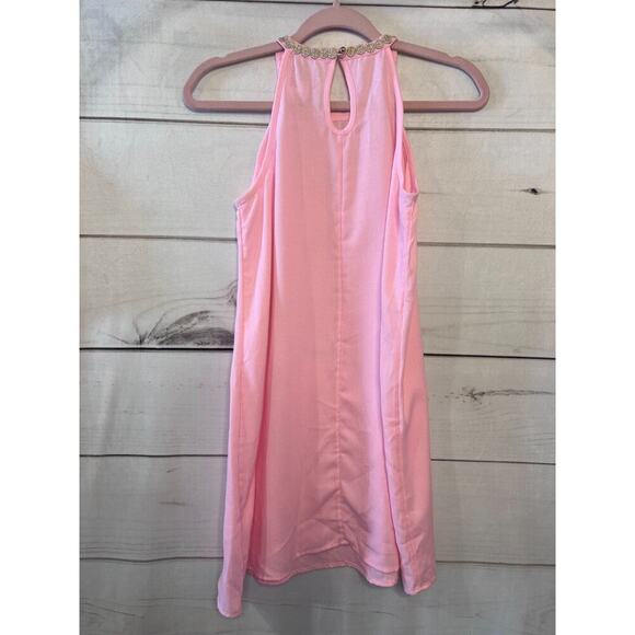 EUC 14 Girls Lilly Pulitzer Mini Pearl Shift Coral Reef Pink Gold Dress - Picture 5 of 5